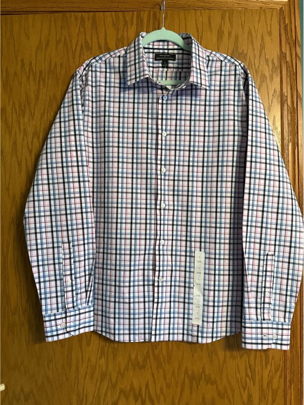 Banana Republic Wrinkle-Resistant Untucked Fit Shirt Men’s Plaid Stretch  NWT